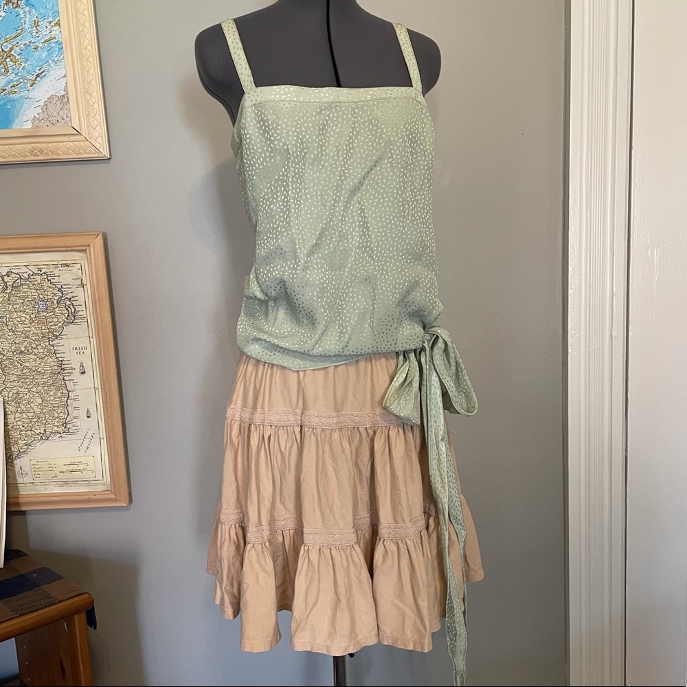 Tan French Connection ALine Lace Skirt